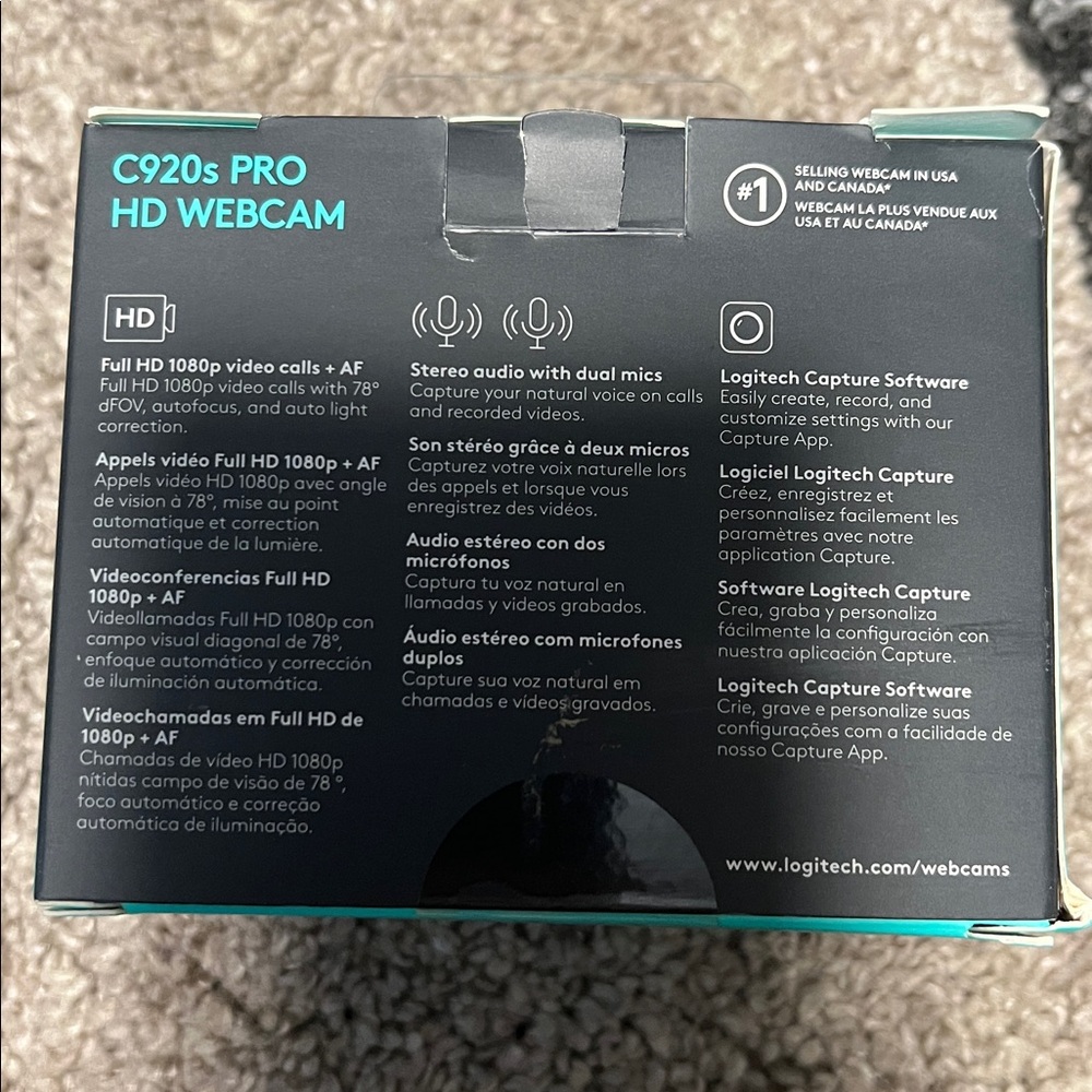 Logitech C920S Pro HD webcam, NEW! - Picture 2 of 7